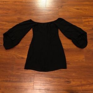 Reformation flowy asymmetrical billow sleeve mini